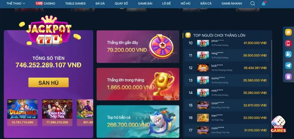 Hình ảnh tổng quan các trò chơi slot đa dạng trên nền tảng Hay88